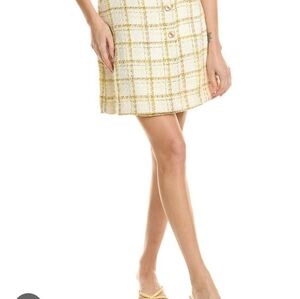 Chic Yellow Plaid Women'sCabi Coco Mini Skirt Size 10 Skirt